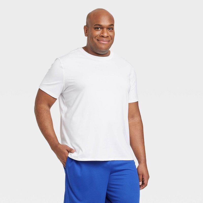slide 3 of 6, Men's Short Sleeve Performance T-Shirt - All In Motion™ True White M, 1 ct