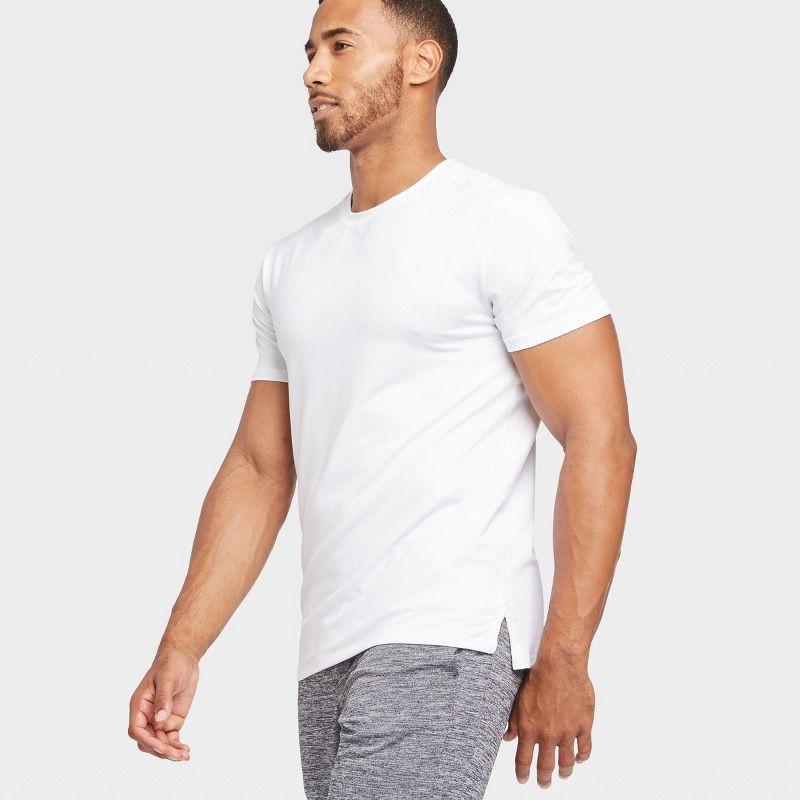 slide 6 of 6, Men's Short Sleeve Performance T-Shirt - All In Motion™ True White M, 1 ct