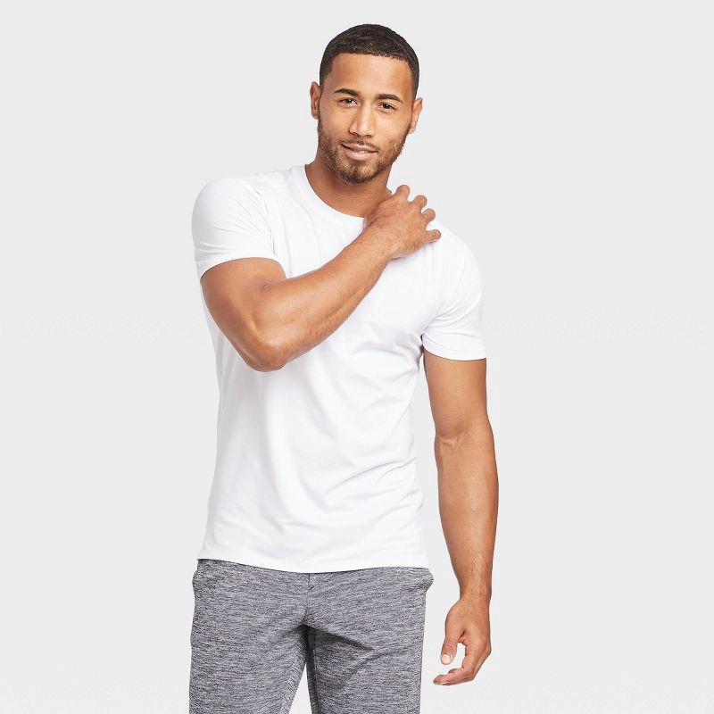 slide 1 of 6, Men's Short Sleeve Performance T-Shirt - All In Motion™ True White M, 1 ct