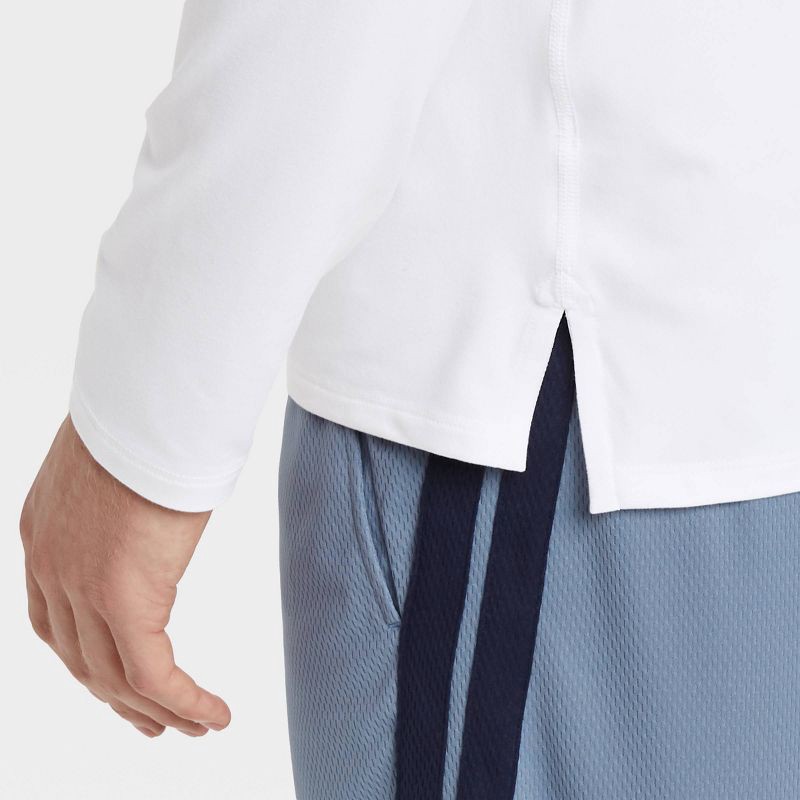 slide 5 of 6, Men's Long Sleeve Performance T-Shirt - All In Motion™ True White L: Moisture Wicking, Quick Drying, Jersey, 1 ct