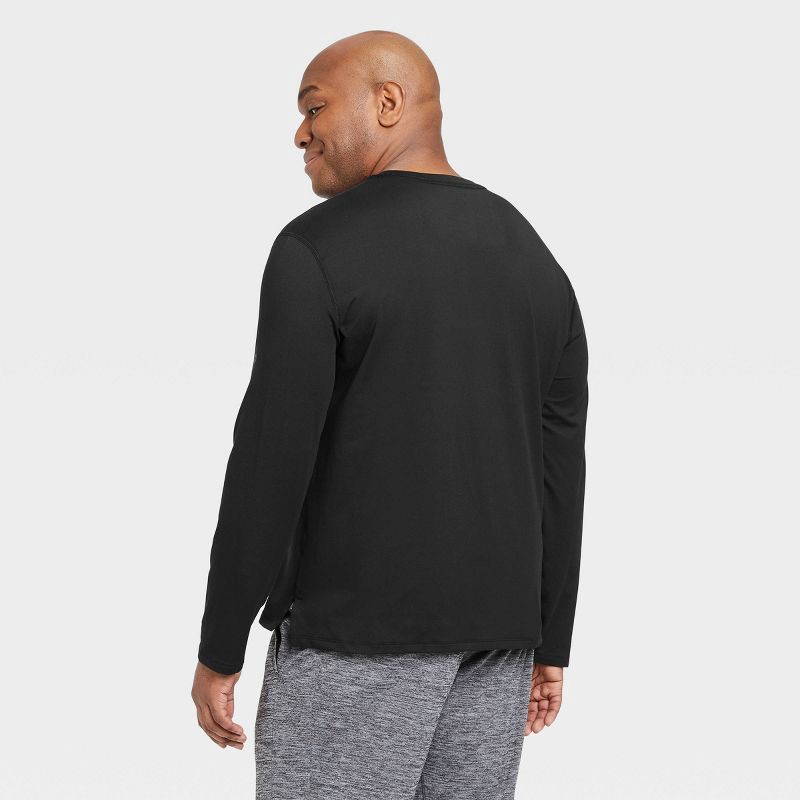 slide 2 of 6, Men's Long Sleeve Performance T-Shirt - All In Motion™ Black S: Recycled Polyester, Spandex, Moisture Wicking, 1 ct
