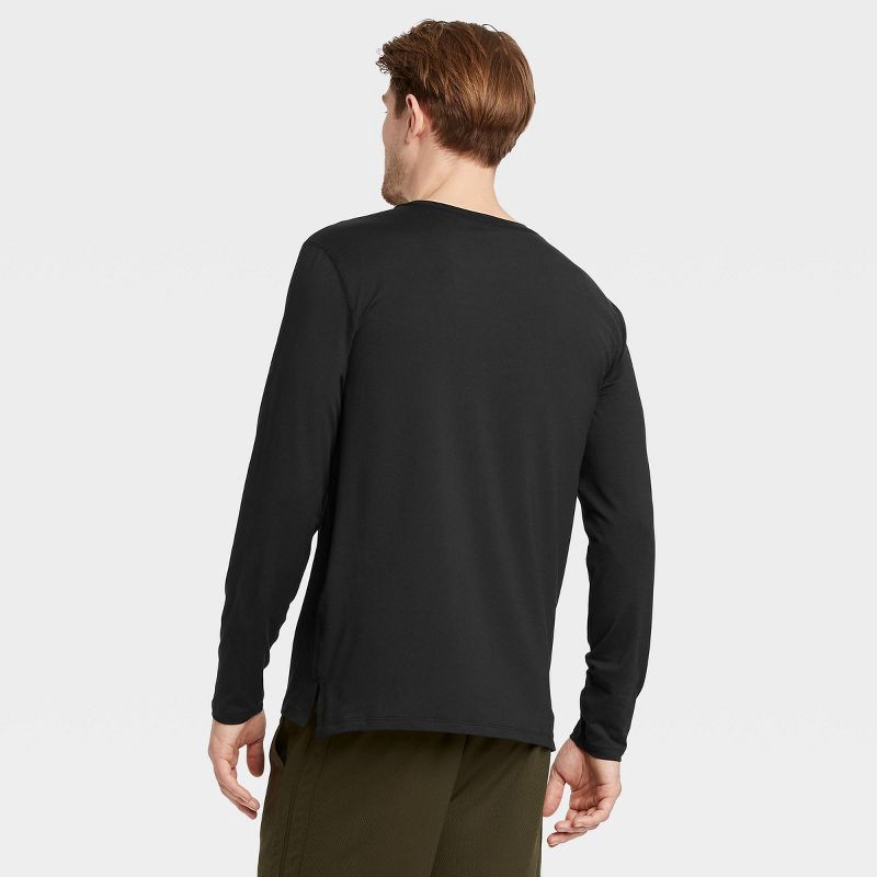slide 4 of 6, Men's Long Sleeve Performance T-Shirt - All In Motion™ Black M: Moisture Wicking, Quick Dry, Jersey, 1 ct
