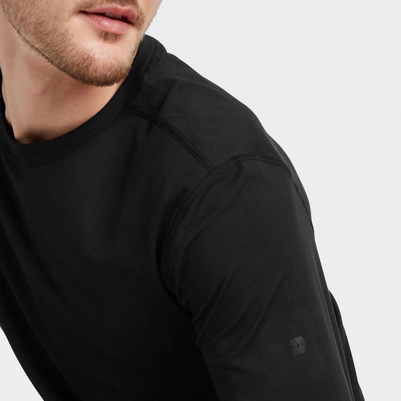 slide 6 of 6, Men's Long Sleeve Performance T-Shirt - All In Motion™ Black XL: Moisture Wicking, Quick Dry, Jersey, 1 ct