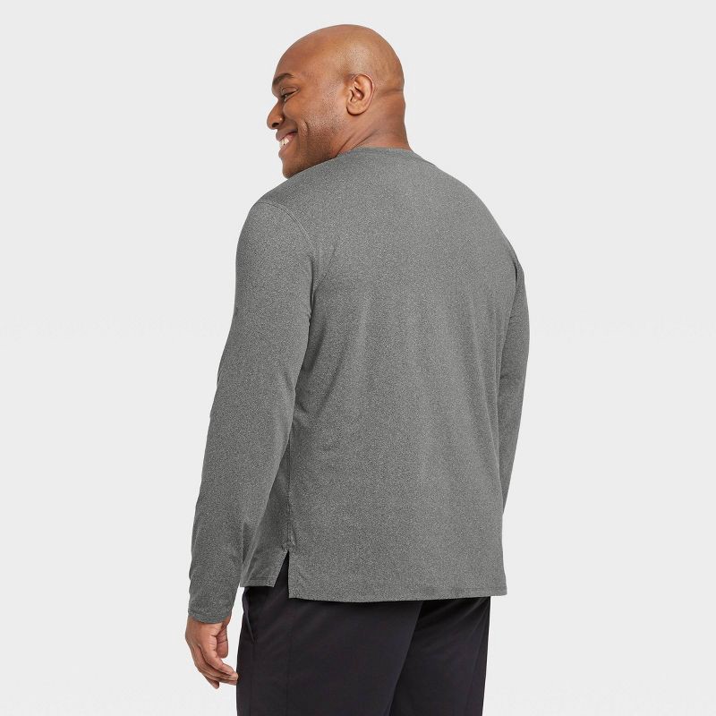 slide 2 of 6, Men's Long Sleeve Performance T-Shirt - All In Motion™ Dark Gray M: Recycled Polyester, Spandex, Moisture Wicking, 1 ct