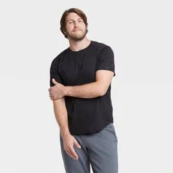 Men's Short Sleeve Soft Stretch T-Shirt - All In Motion™ Black S: Moisture Wicking, Quick Dry, 4-Way Stretch, UPF 50+