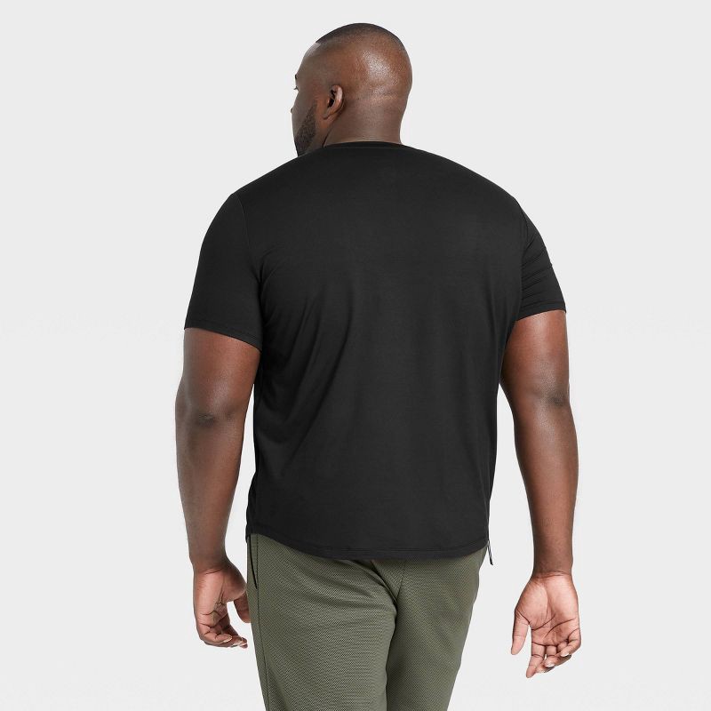 slide 4 of 6, Men's Short Sleeve Soft Stretch T-Shirt - All In Motion™ Black M: Moisture Wicking, Quick Dry, 4-Way Stretch, UPF 50+, 1 ct