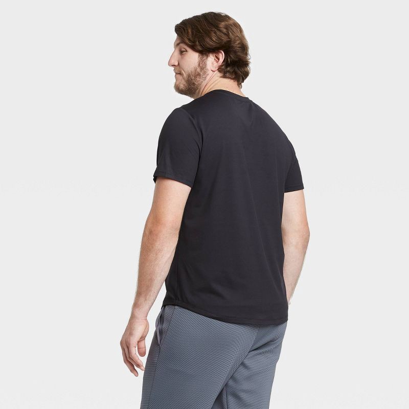 slide 2 of 6, Men's Short Sleeve Soft Stretch T-Shirt - All In Motion™ Black XXL: Moisture Wicking, Quick Dry, UPF 50+, 1 ct