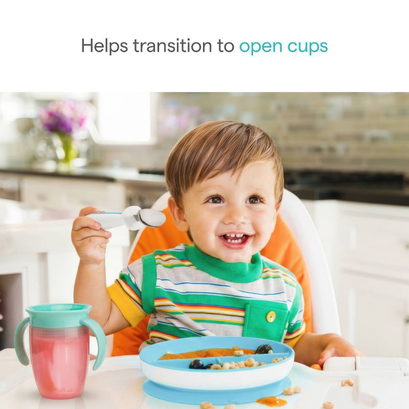 slide 2 of 7, Munchkin Miracle 360 Trainer Cup 7oz - Blue, 7 oz