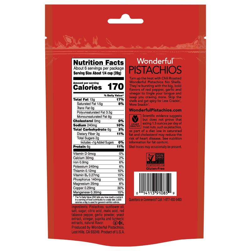 slide 6 of 6, Wonderful Pistachios No Shells Chili Roasted - 5.5oz, 5.5 oz