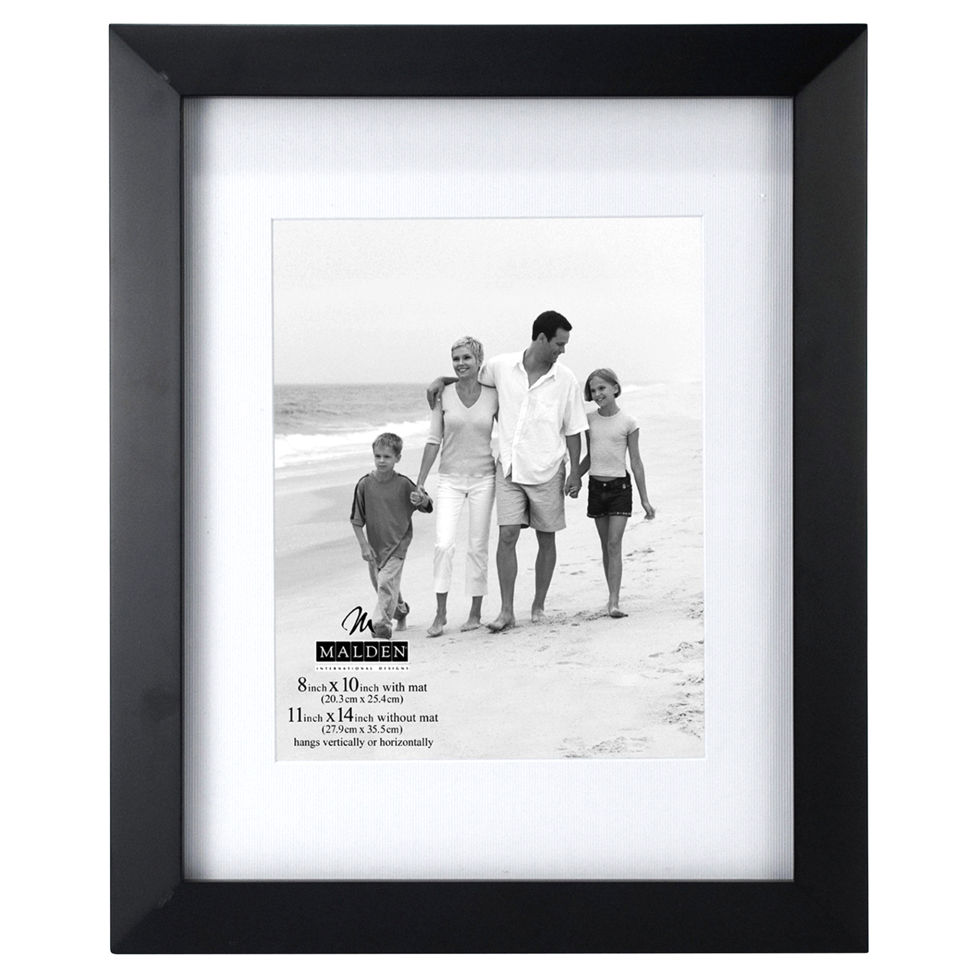 slide 1 of 1, Malden Berkeley Matted 8" x 10"/11" x 14" Black Picture Frame, 8 x 10 ct; 11 x 14 