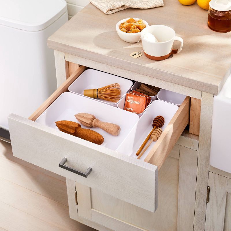 slide 2 of 4, 3pk Long Storage Trays White - Brightroom™: Drawer Organizer Bins, Portable, BPA-Free, Universal Storage, 3 ct