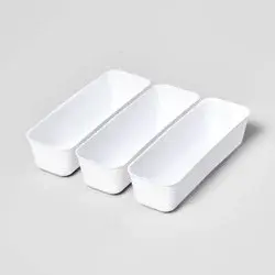 3pk Long Storage Trays White - Brightroom™