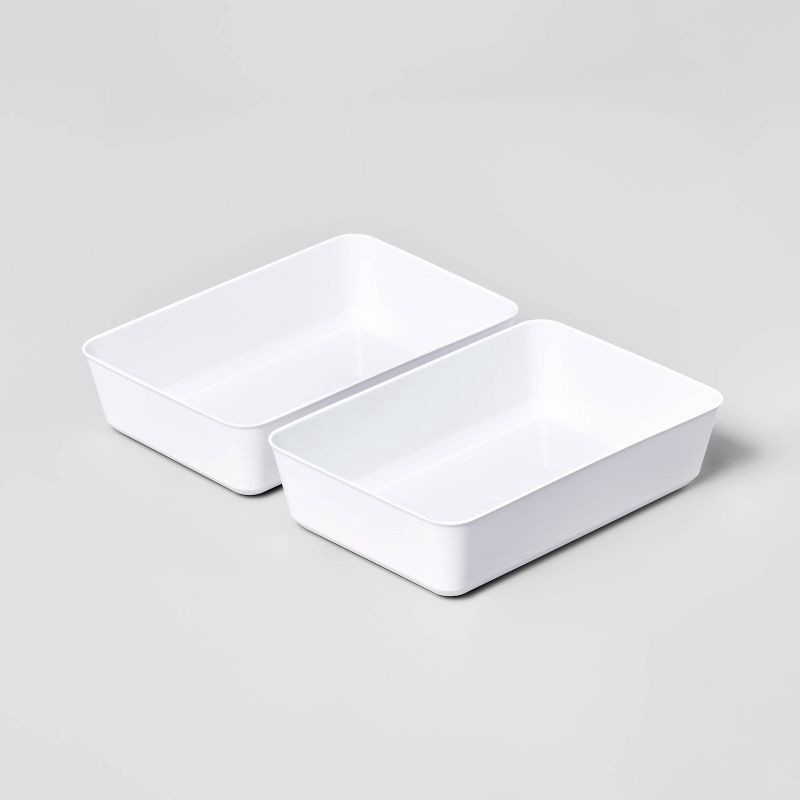 2pk Large Storage Trays White Brightroom™ 2 ct Shipt