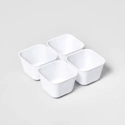 4pk Small Storage Trays White - Brightroom™: LDPE Organizer Tray, Portable, Universal Storage, 3.72"