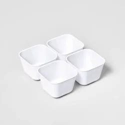 4pk Small Storage Trays White - Brightroom™: LDPE Organizer Tray, Portable, Universal Storage, 3.72"