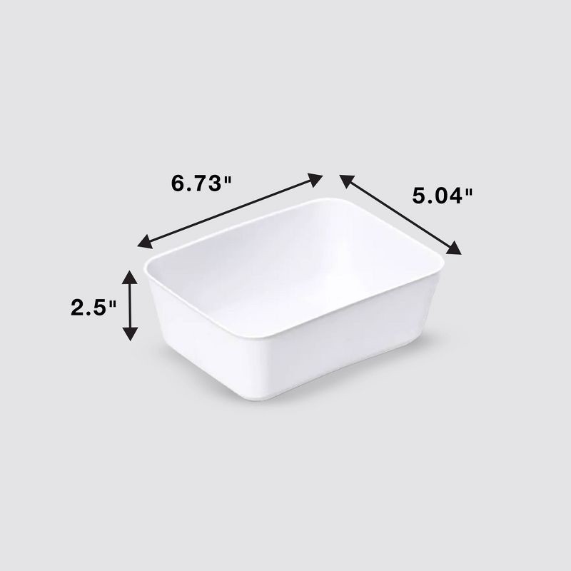 slide 5 of 5, 3pk Medium Storage Trays White - Brightroom™: Drawer Organizer Bins, Portable LDPE, Universal Storage, 3 ct