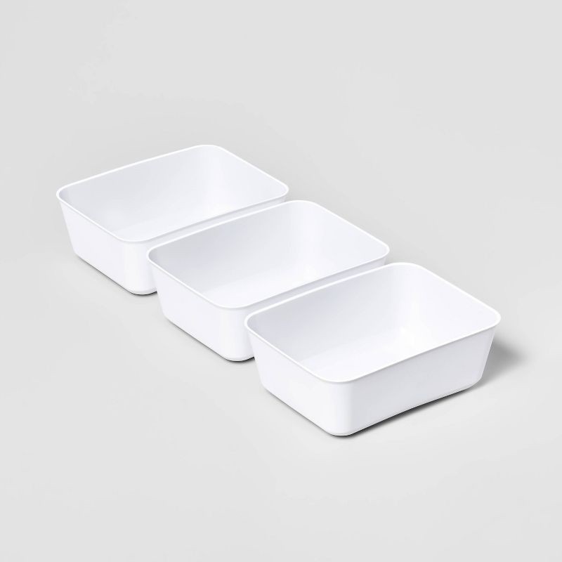 slide 1 of 4, 3pk Medium Storage Trays White - Brightroom™, 3 ct