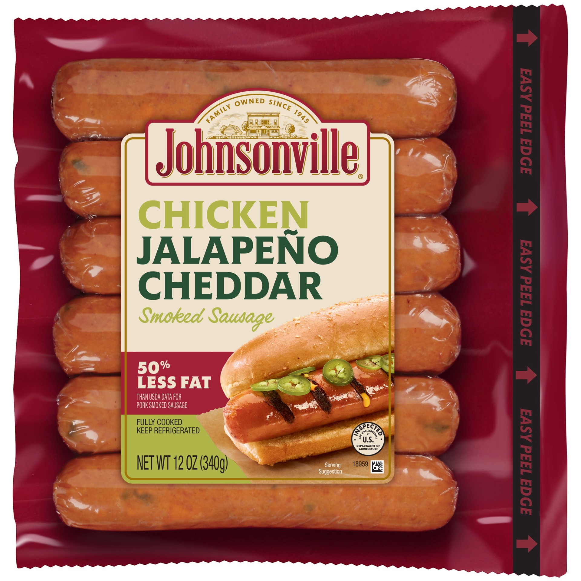 slide 3 of 10, Johnsonville® Jalapeno Cheddar Smoked Chicken Sausage, 12 oz