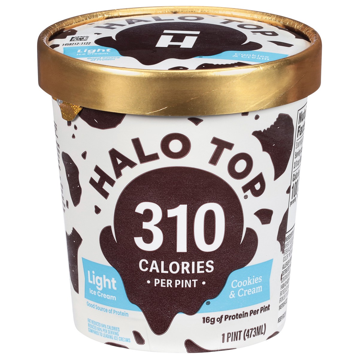 slide 1 of 2, Halo Top Cookies and Cream Light Ice Cream Pint, 16 fl oz, 16 fl oz