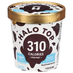 Halo Top Cookies and Cream Light Ice Cream Pint, 16 fl oz