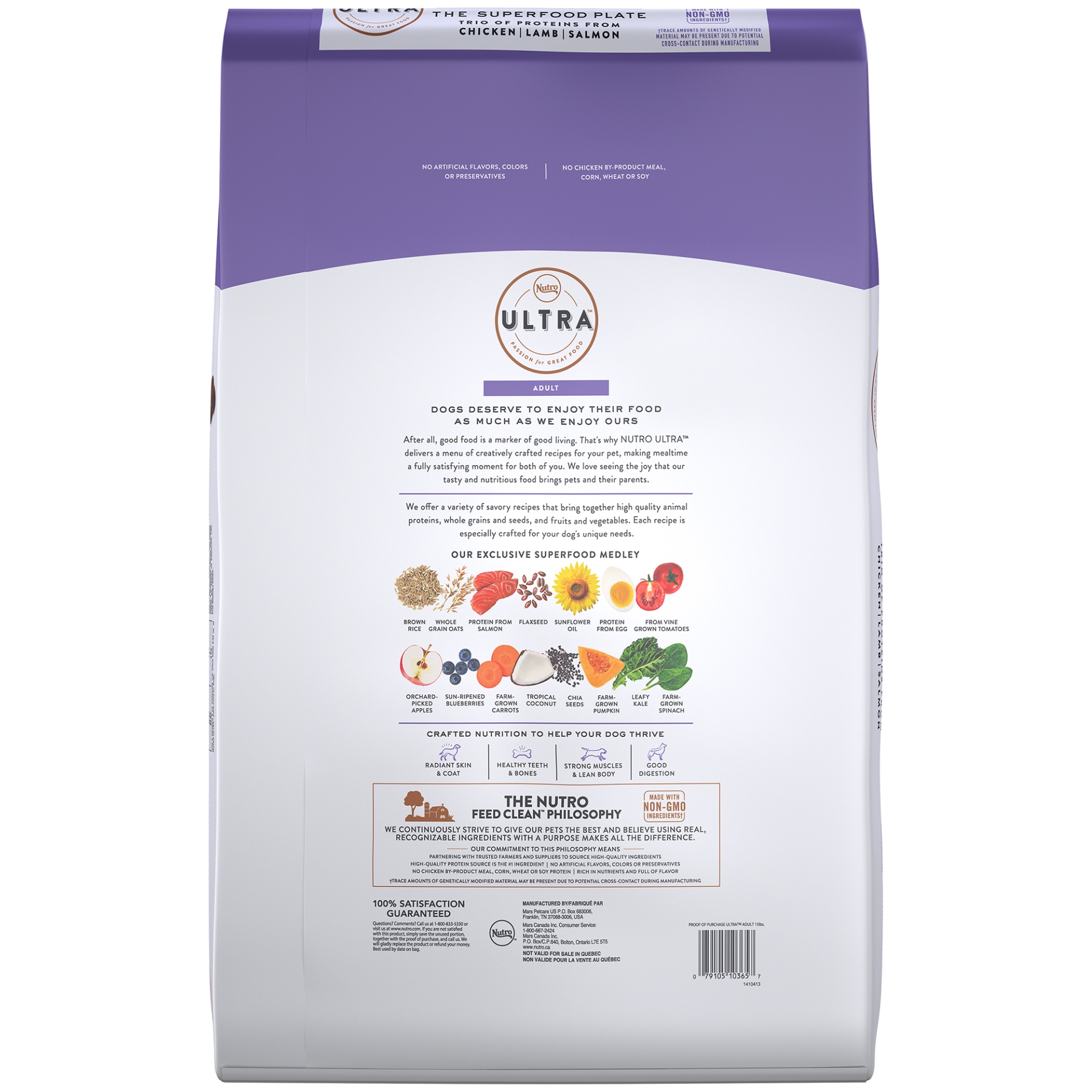 NUTRO ULTRA Adult High Protein Natural Dry Dog Food with a Trio of