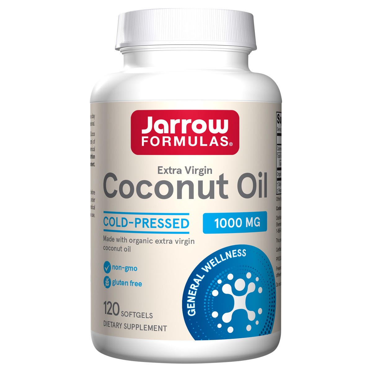 slide 1 of 4, Jarrow Formulas Extra Virgin Organic Coconut Oil - 120 Softgels - Made With Certified Extra Virgin Coconut Oil - 100% Cold-Pressed & Solvent Free - Up to 120 Servings, 120 ct