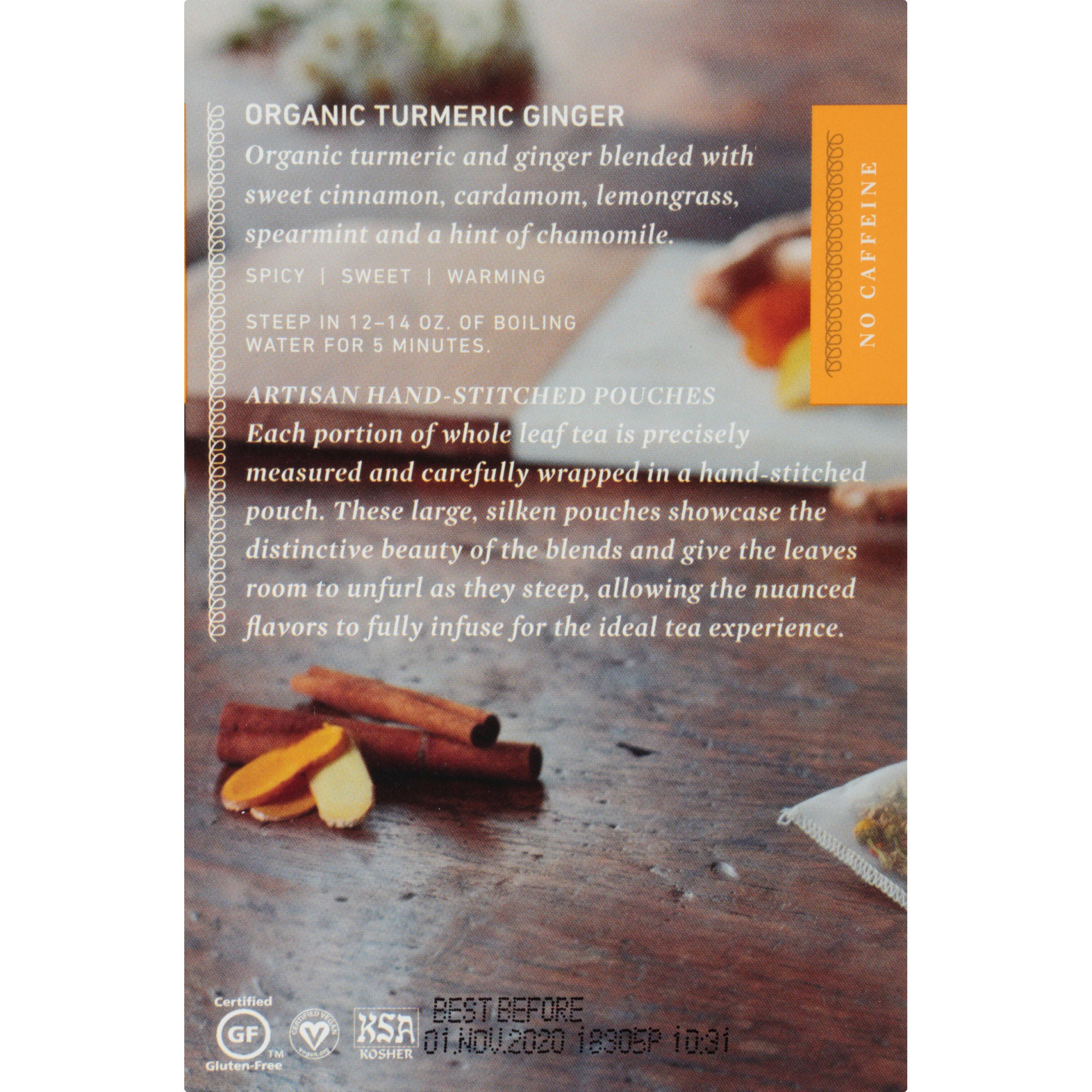 slide 3 of 5, Mighty Leaf Tea Organic Tumeric Ginger Whole Leaf Tea, 12 ct
