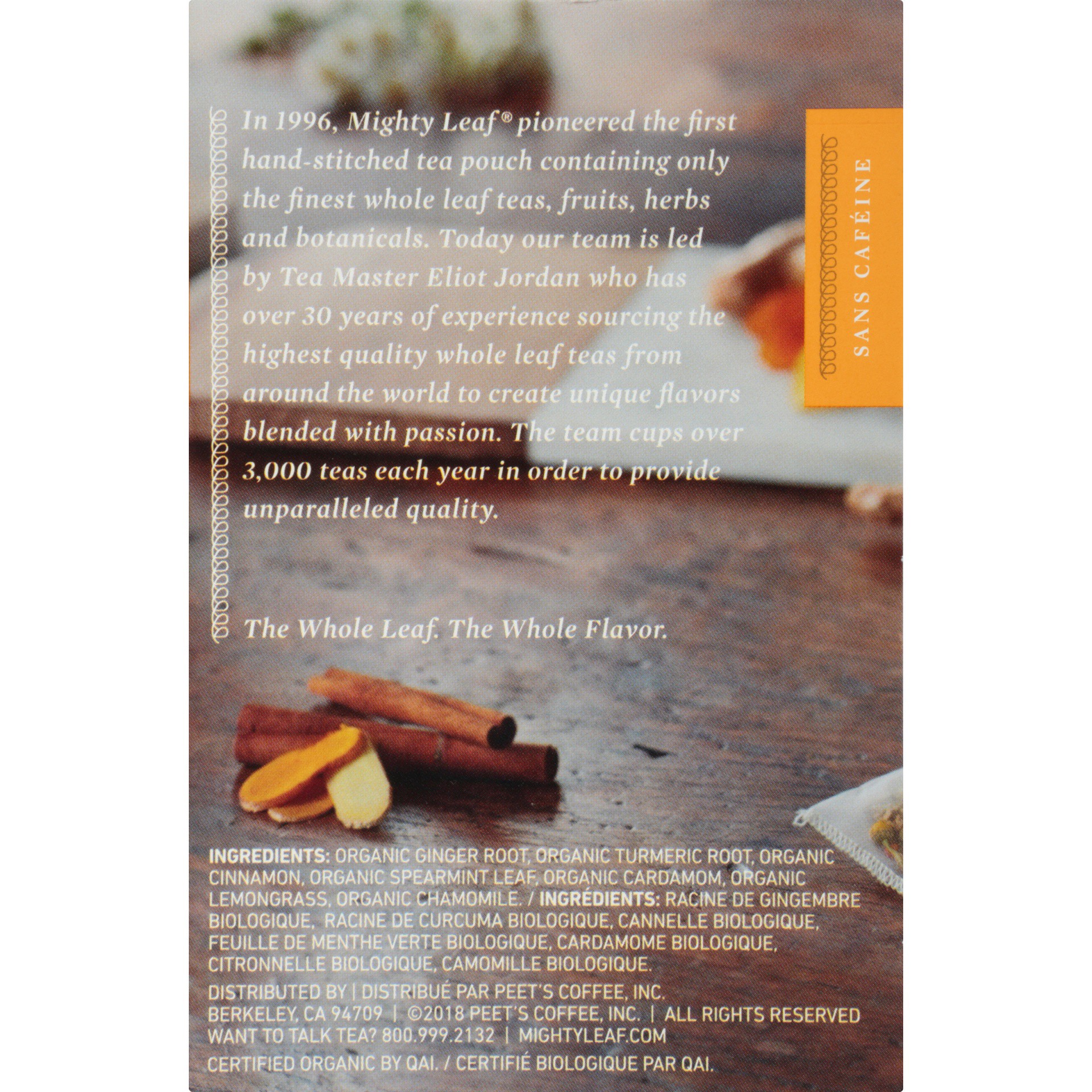 slide 2 of 5, Mighty Leaf Tea Organic Tumeric Ginger Whole Leaf Tea, 12 ct