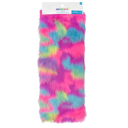 slide 1 of 4, Multicolor Unicorn Craft Faux Fur By Creatology, 9 in x 12 in