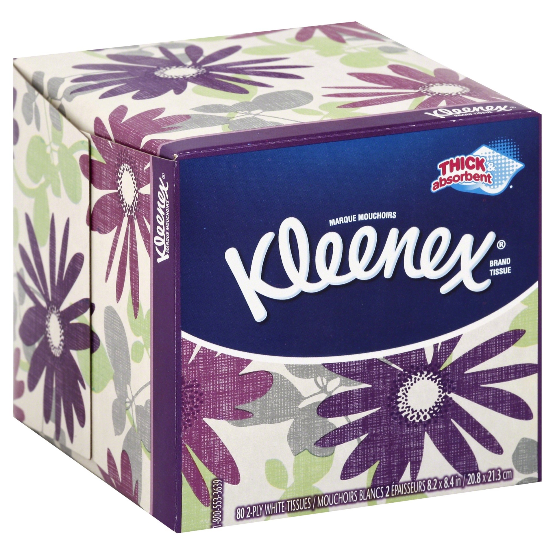 slide 1 of 2, Kleenex White Tissues, 80 ct