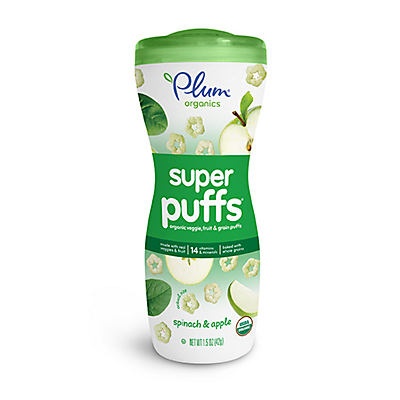 slide 1 of 5, Plum Organics Super Puffs Organic Grain Cereal Snack Apple With Spinach, 1.5 oz