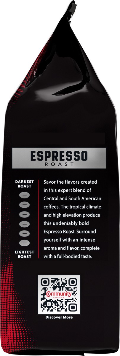 slide 7 of 12, Community Coffee Dark & Bold Espresso Extra Dark Roast Whole Beans, 11 oz