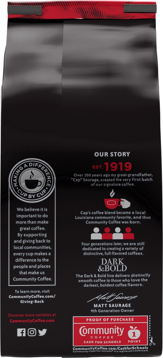 slide 11 of 12, Community Coffee Dark & Bold Espresso Extra Dark Roast Whole Beans, 11 oz