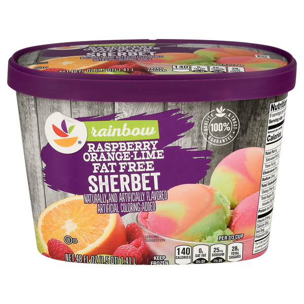 slide 1 of 1, GIANT Sherbet Rainbow Fat Free, 1.5 qt