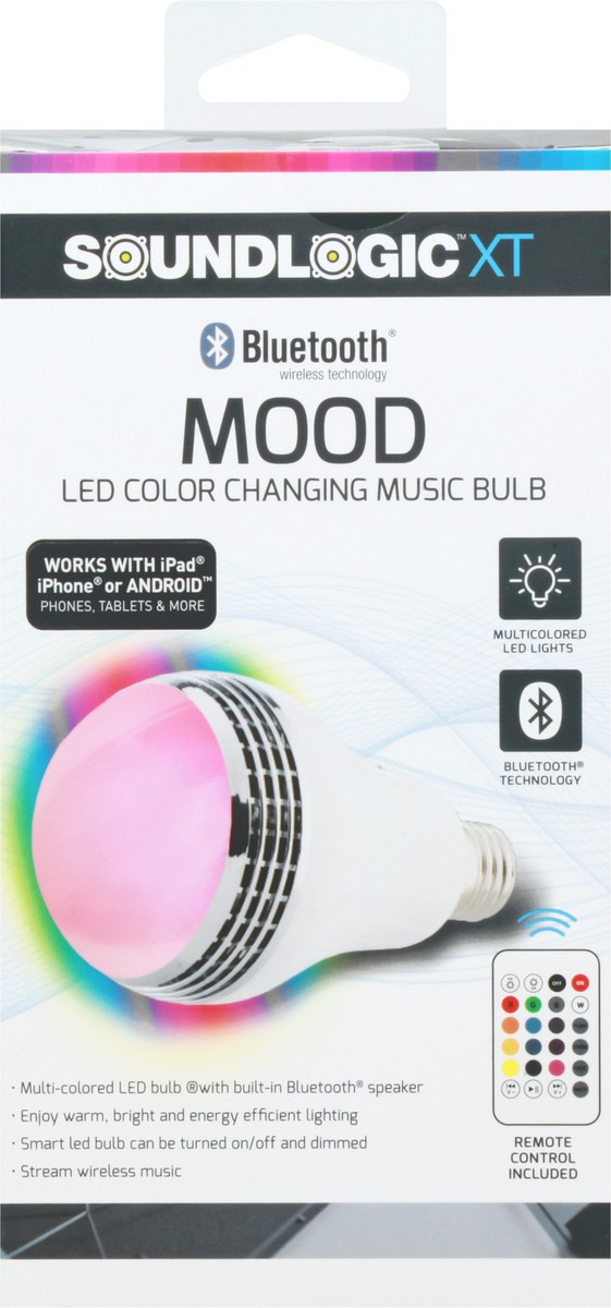 slide 5 of 11, Sound Logic Mood LED Coloring Changing Music Light Bulb, 1 ct