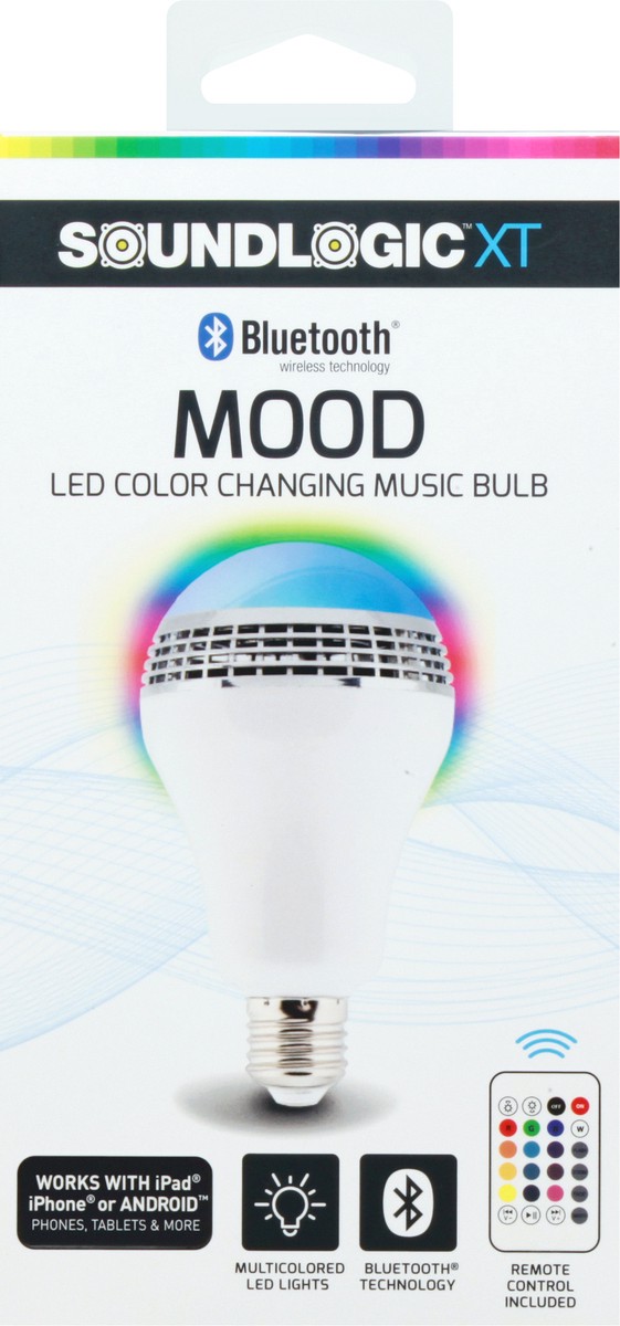 slide 6 of 11, Sound Logic Mood LED Coloring Changing Music Light Bulb, 1 ct