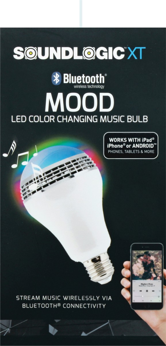 slide 10 of 11, Sound Logic Mood LED Coloring Changing Music Light Bulb, 1 ct