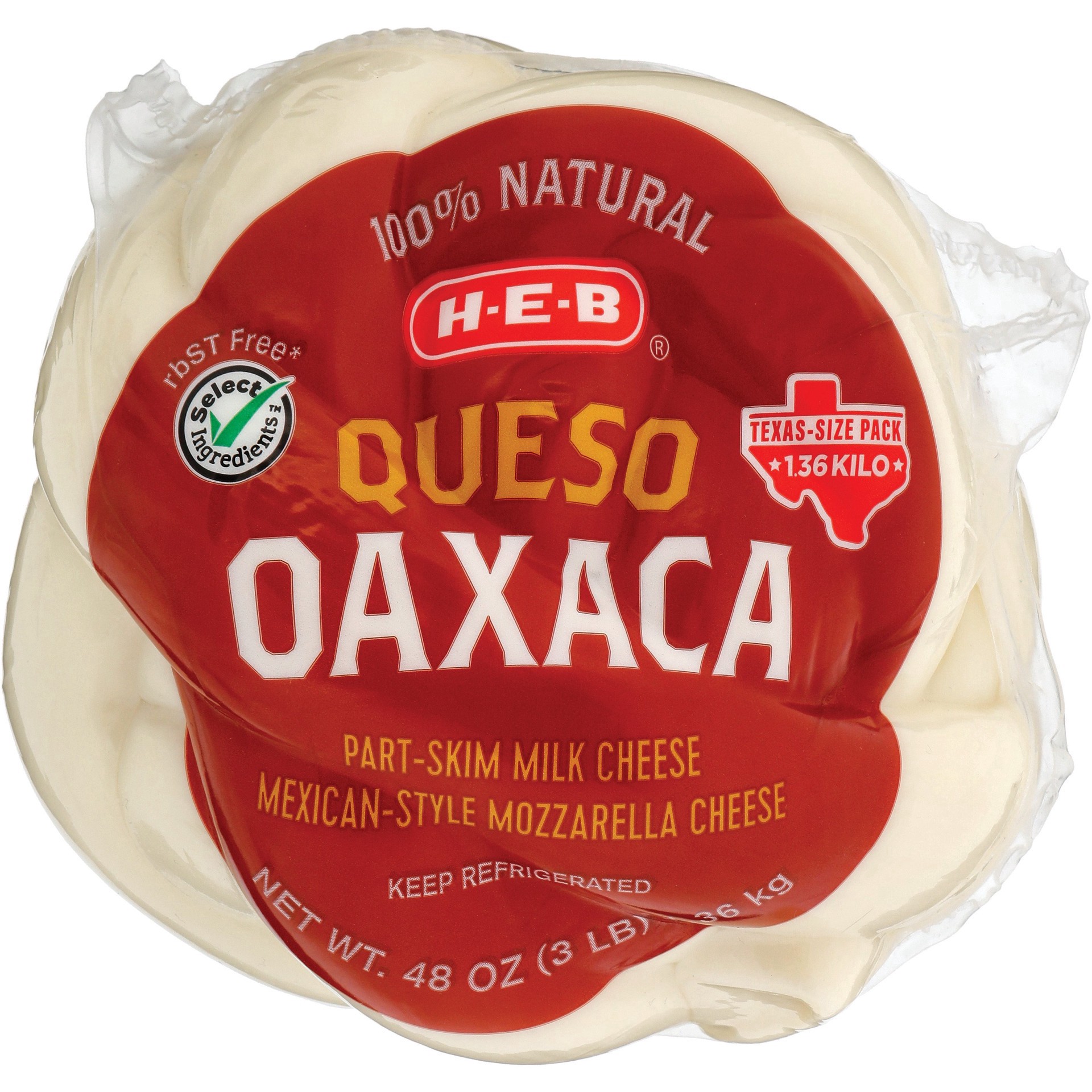 slide 1 of 1, H-E-B Queso Oaxaca, 48 oz