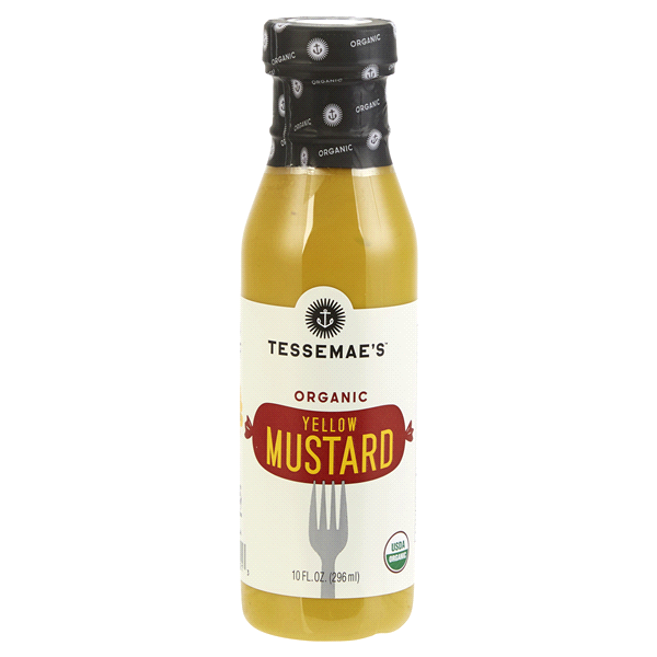 slide 1 of 1, Tessemae's Organic Yellow Mustard, 10 fl oz
