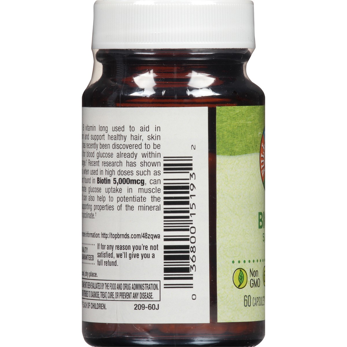 slide 5 of 8, Full Circle Market Biotin 5,000 Mcg Supports Healthy Hair & Nails Dietary Supplement Vegan Capsules, 60 ct