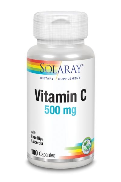 slide 1 of 1, Solaray Vitamin C Capsules, 100 ct; 500 mg