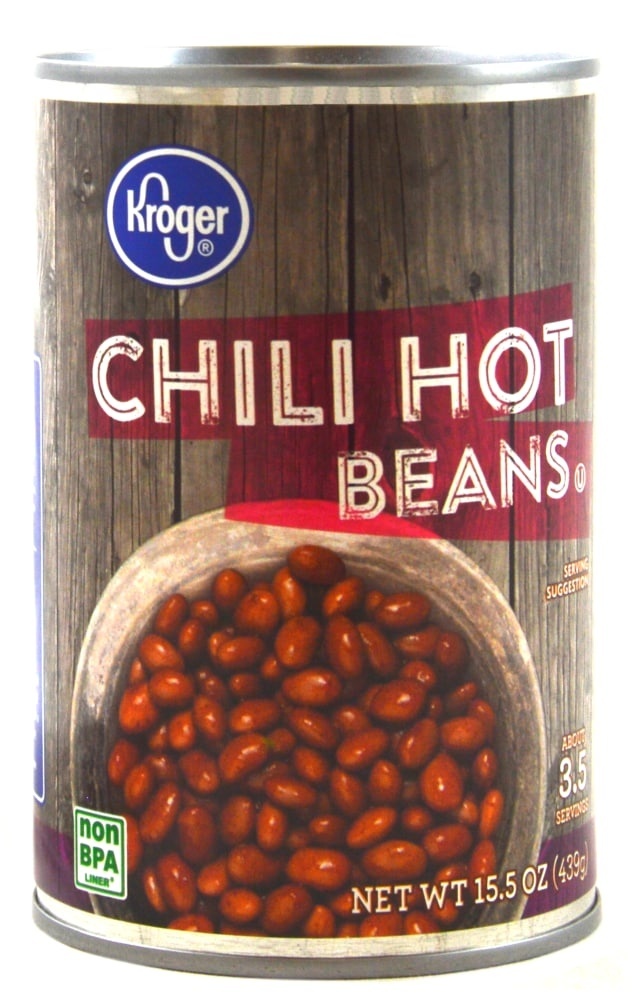 slide 1 of 7, Kroger Chili Hot Beans, 15.5 oz