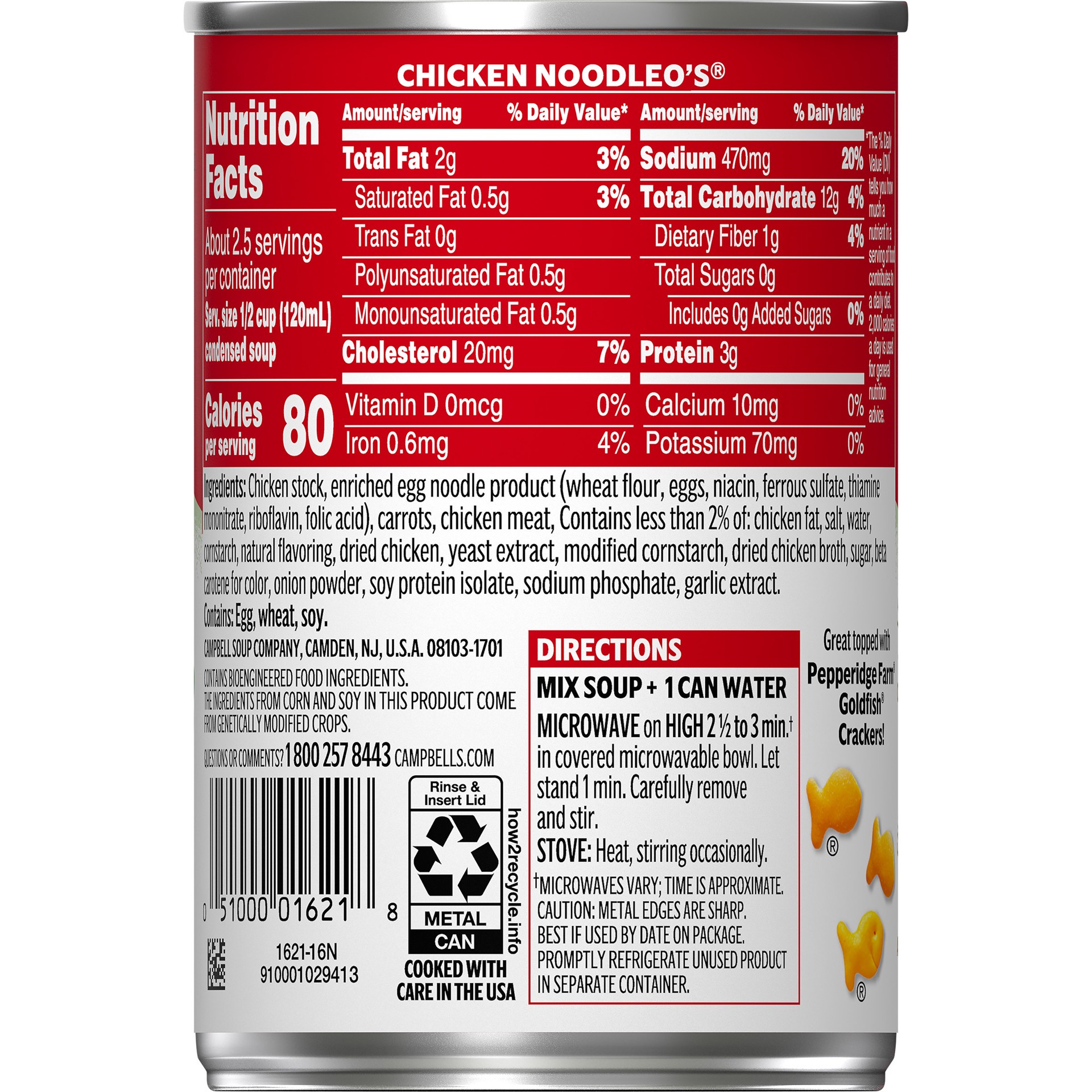 slide 2 of 5, Campbell's Condensed Kids Chicken NoodleO's Soup, 10.5 oz Can, 10.5 oz