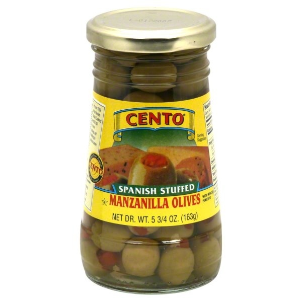 slide 1 of 1, Cento Spanish Stuffed Manzanilla Olives, 5.75 oz