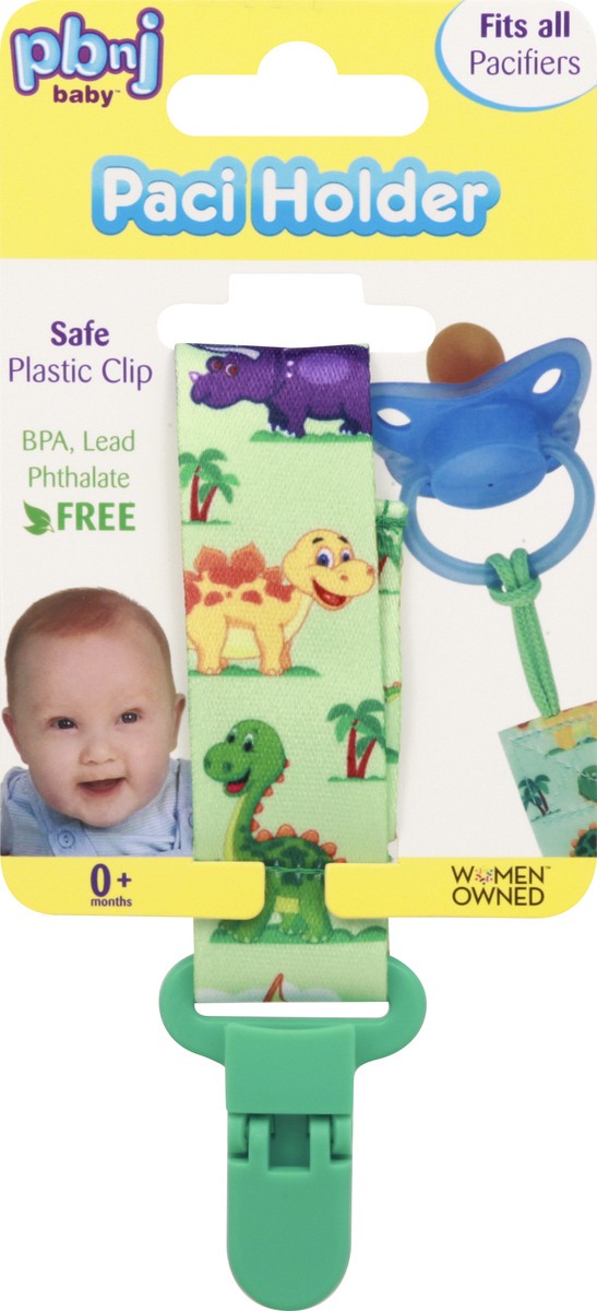 slide 1 of 11, PBnJ baby Jungle or Dinosaur Paci Holder 1 ea, 1 ct