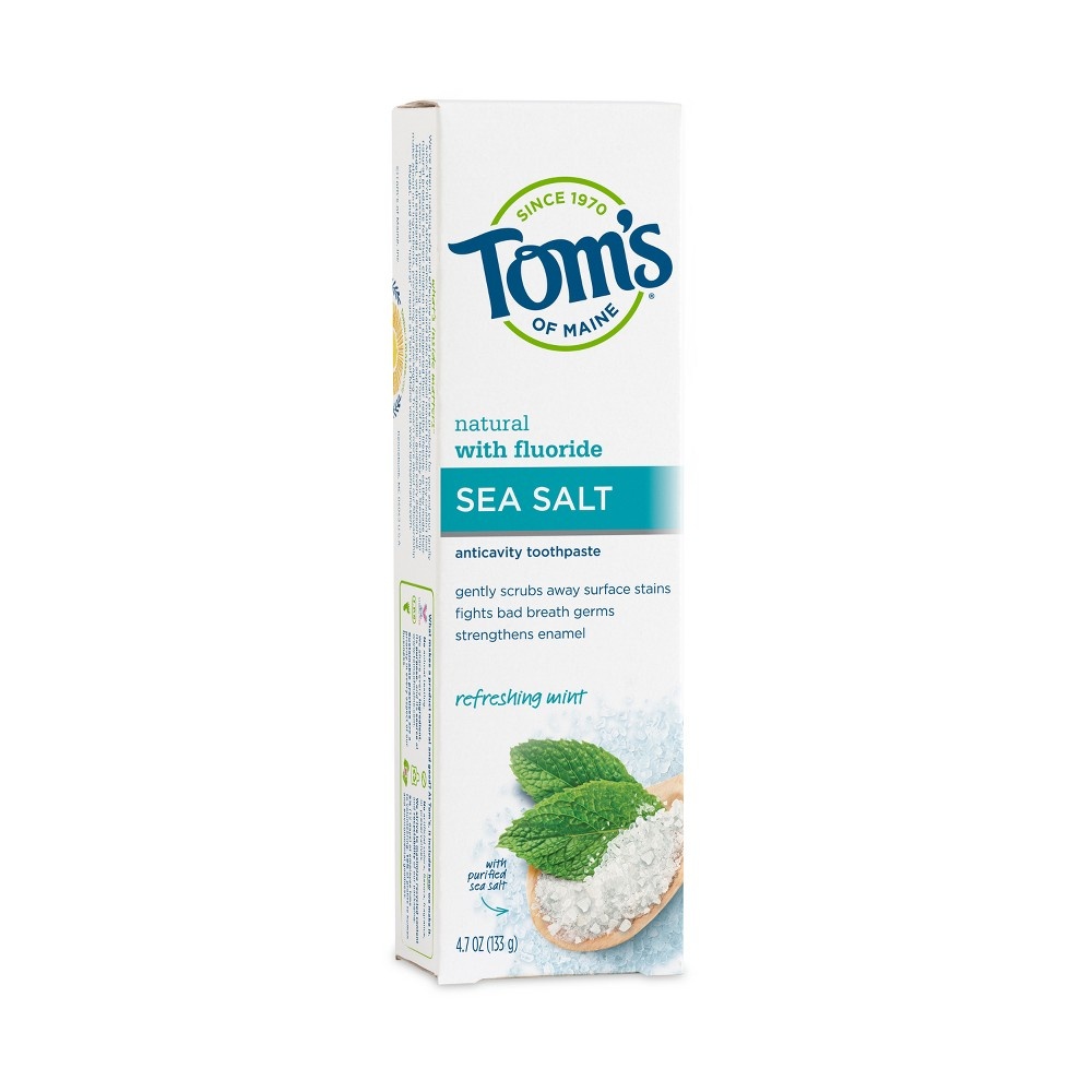 slide 2 of 2, Tom's of Maine Sea Salt Toothpaste with Flouride, 4.7 oz