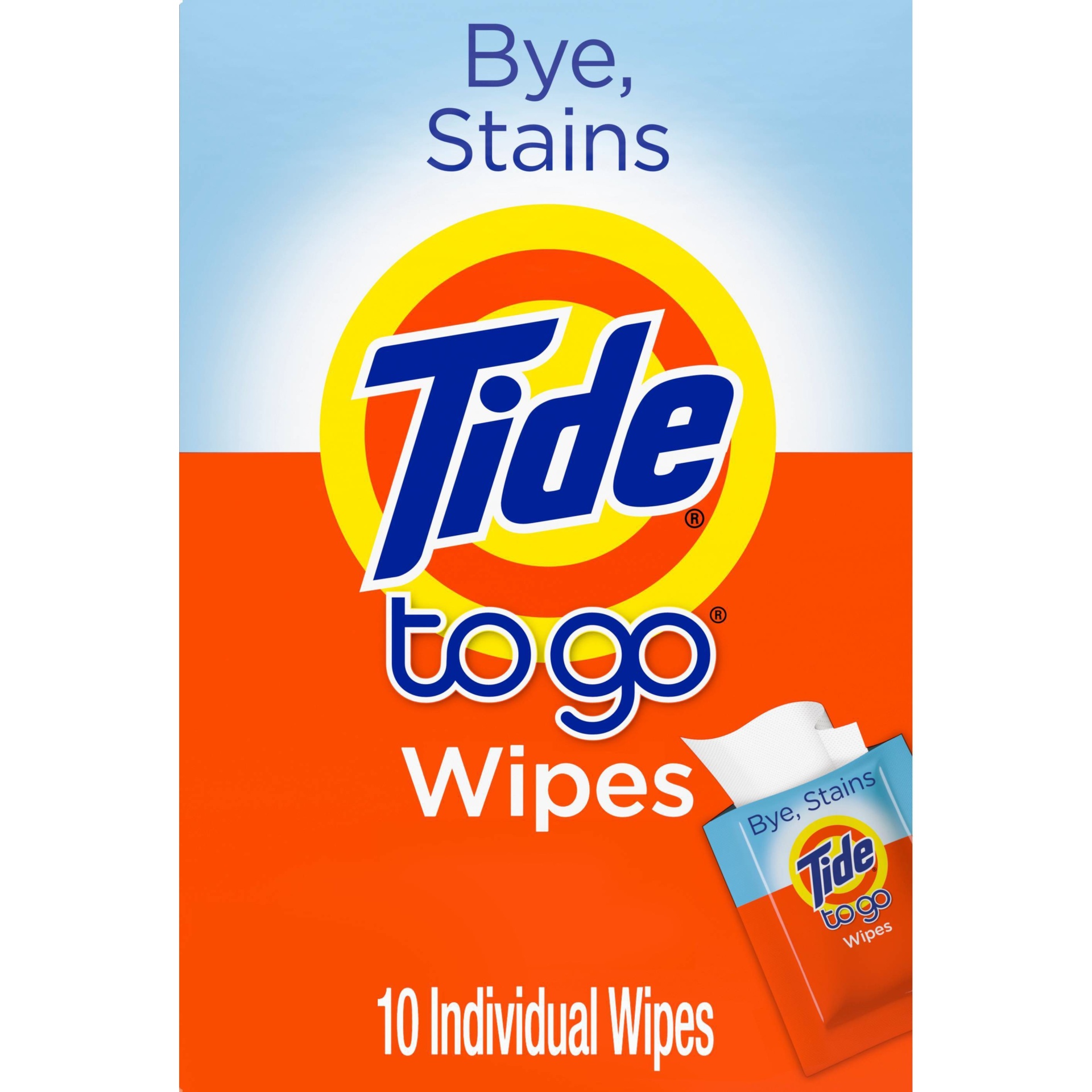 slide 1 of 7, Tide To Go Instant Stain Remover Wipes, 10 ct