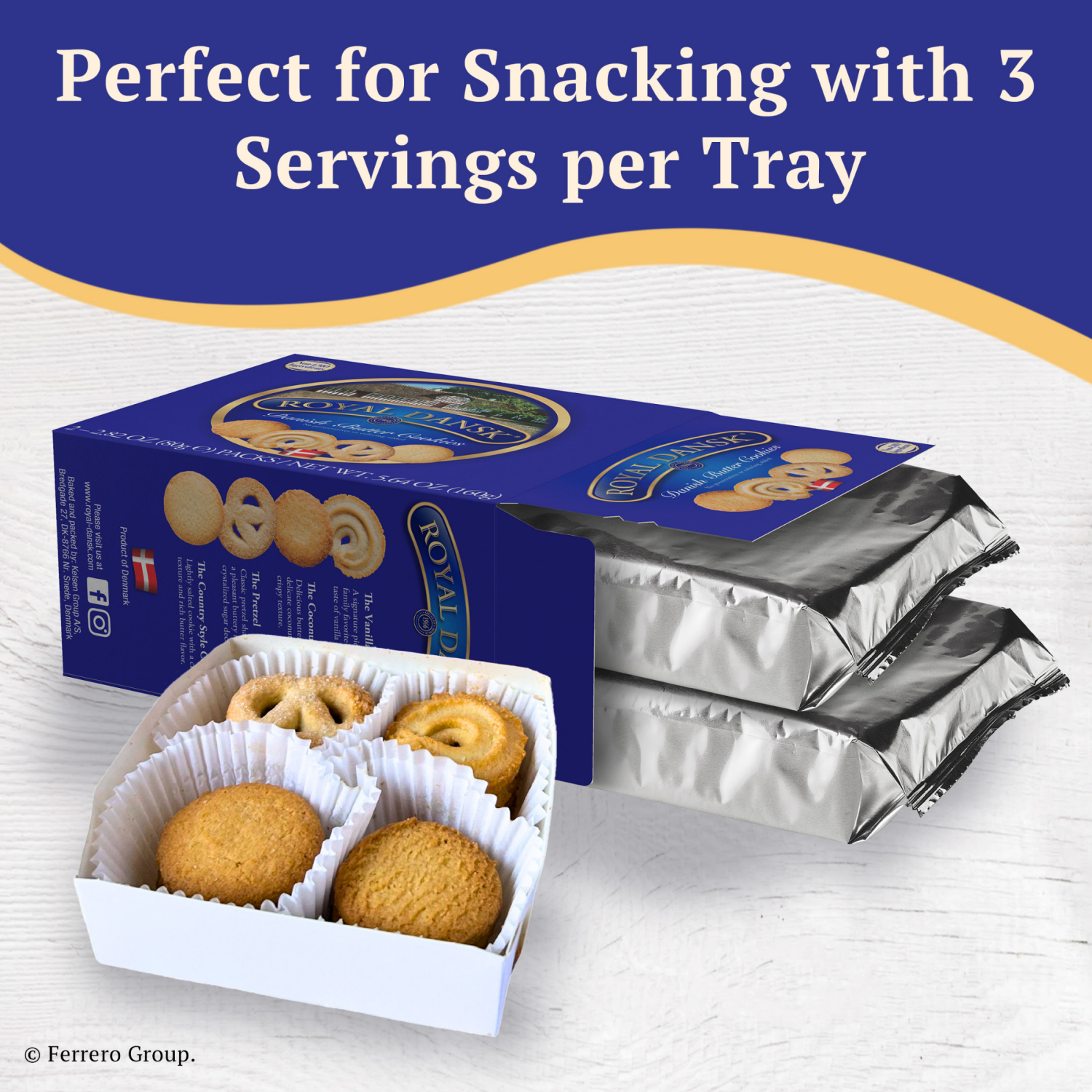 slide 5 of 5, Royal Dansk Danish Butter Cookies 2 - 2.82 oz Packs, 2 ct