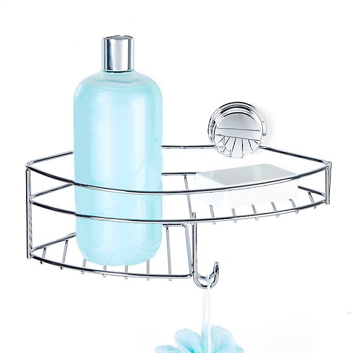 slide 2 of 2, Better Living Stick'N Lock Plus KROMA Combo Shower Basket - Chrome, 1 ct