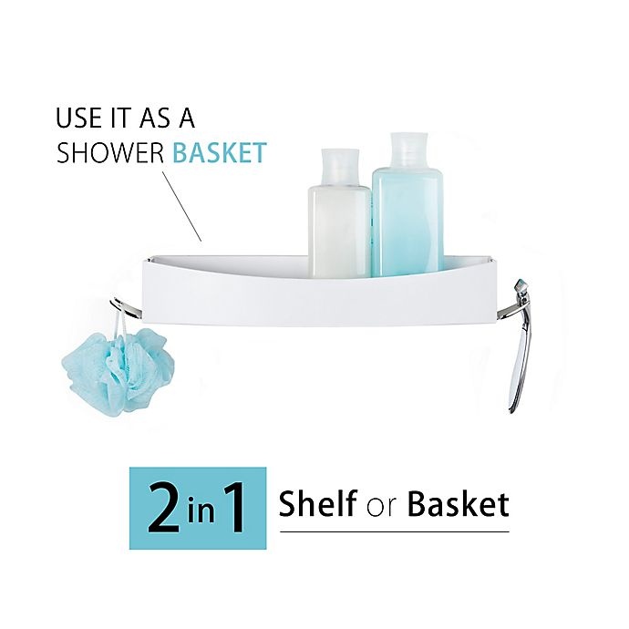 slide 6 of 6, Better Living CLEVER Flip Shower Shelf - White, 1 ct